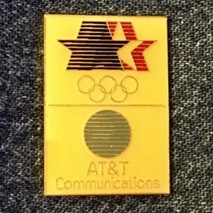 AT&T Olympic Sponsor Pin ~ Communications ~ 1984 Los Angeles ~ Stars in Motion